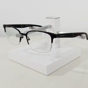 prada half rim glasses